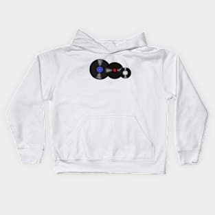 Vinyl Records Trio (White) Kids Hoodie